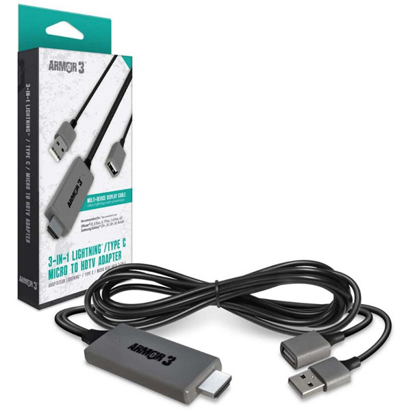 3-In-1 Lightning/Type C/Micro to Hdtv Adapter Cable [Armor3]